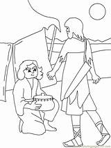 Jacob Coloring Esau Pages Bible Kids Printable Sheets Crafts School  sketch template