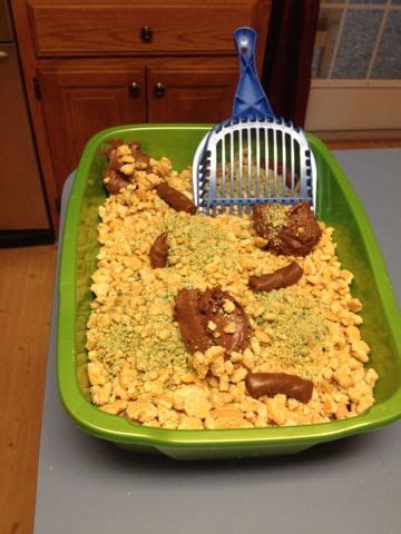 Kitty litter halloween cake made with tootsie rolls and cookie crumbs--looks real! Halloween ...