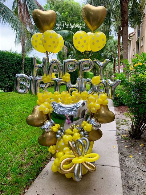 Yellow Balloon Bouquet 🌻 | Yellow balloons, Balloons, Birthday balloons