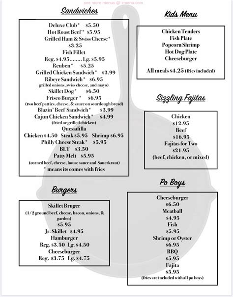 Menu at Iron Skillet Restaurant, Citronelle