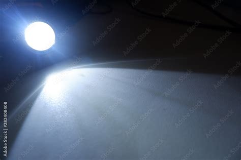 Flashlight and beam on a dark background. 3D display Stock Photo ...