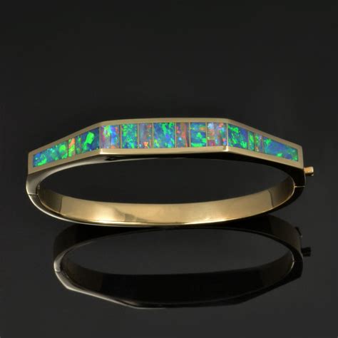 Geometric Australian Opal Bracelet by The Hileman Collection