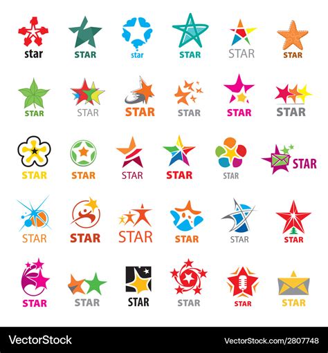 Biggest collection of logos stars Royalty Free Vector Image