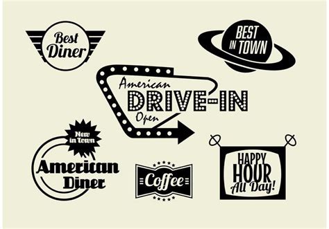 Free vector 50s Diner, Coffee, and Fast Food Pack #34248 | Diner logo, Diner, Diner branding