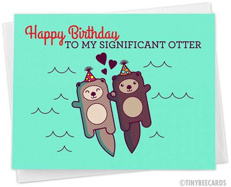 Funny Otter Birthday Card happy Birthday to My Significant Otter - Etsy