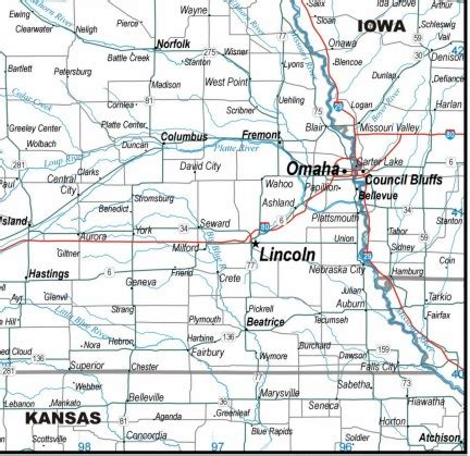 NEBRASKA MAP HIGHWAYS download to your computer