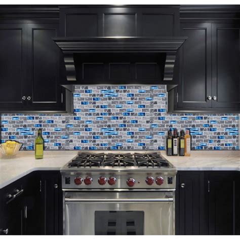 blue glass tile kitchen backsplash subway marble bathroom wall shower bathtub fireplace new ...