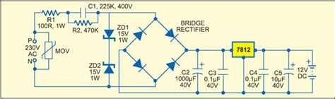 12v power supply circuit without transformer