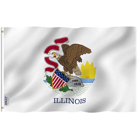 Fly Breeze Illinois State Flag 3x5 Foot - Anley Flags