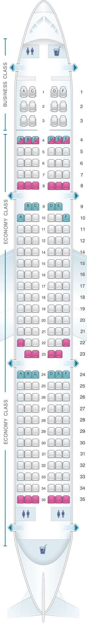 United Airbus A321 Seat Map