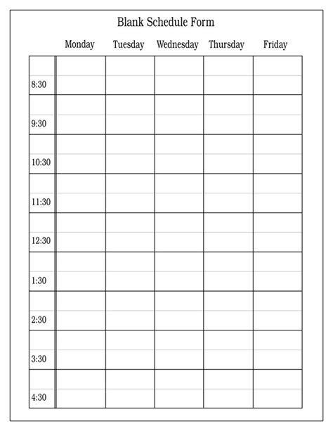 7 Best Images of Blank Daily School Schedule Template Printable - Free ...