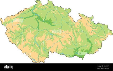 High detailed Czech Republic physical map Stock Vector Image & Art - Alamy