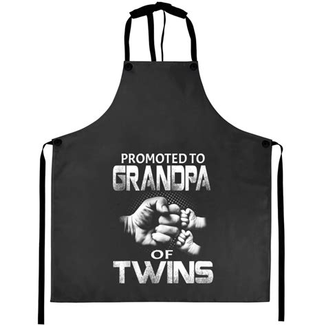 Promoted To Grandpa Of Twins Est 2024 Twin Baby Shower Daddy Aprons ...