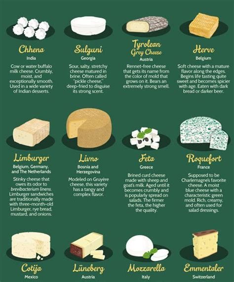 51 Cheeses From Around The World - Best Infographics