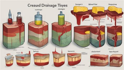 Types of Wound Drainage - Serous, Sanguineous, Seropurulent, Purulent.