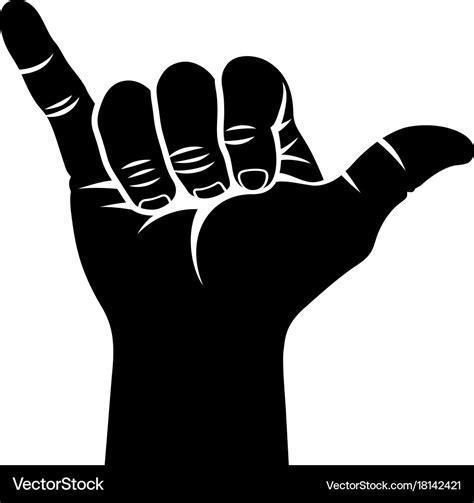 Shaka hand sign 002 Royalty Free Vector Image - VectorStock