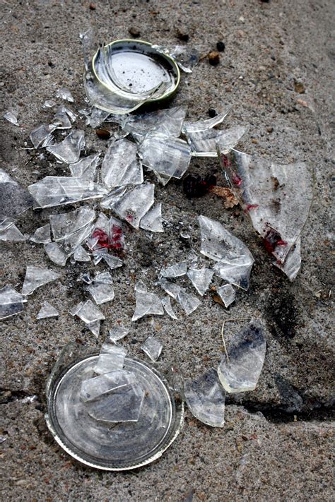 Broken Glass Jar on Sidewalk Picture | Free Photograph | Photos Public Domain