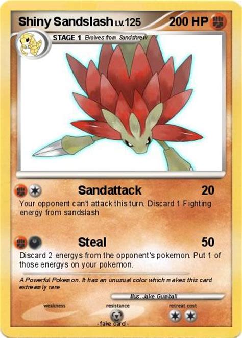 Pokémon Shiny Sandslash 1 1 - Sandattack - My Pokemon Card