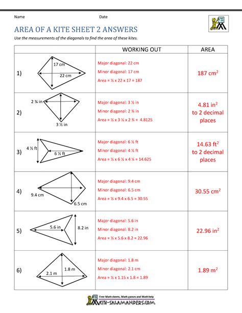 Properties of the Kite (with videos, worksheets, games & activities) - Worksheets Library