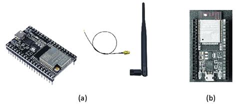 (a) ESP32-WROOM-32U and the 2.4 GHz 6 dBi omnidirectional antenna, and... | Download Scientific ...