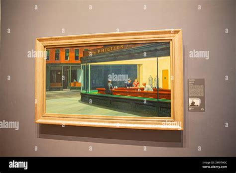 United States, Illinois, Chicago, Chicago Art Institute, Nighthawks, Edward Hopper, 1942, the ...