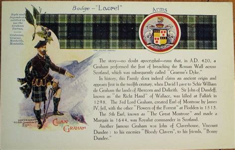 Clan Graham 1908 Scottish Clan Postcard | Scottish clans, Ancient ...