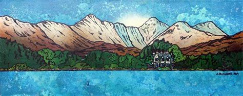 Scottish Highlands Paintings & Prints - The Ardanaiseig Hotel from loch Awe, Scottish Highlands ...