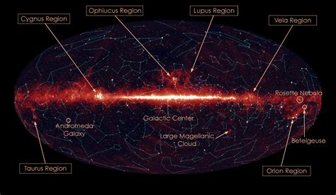 Space in Images - 2007 - 07 - All-sky map in infrared light with constellations and star forming ...