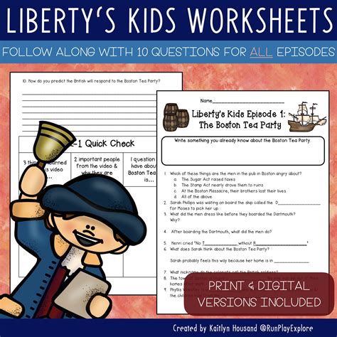 Liberty's Kids Worksheets for ALL Episodes - Print and Digital Format ...