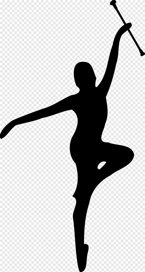 Baton twirling Majorette Silhouette Dance, Silhouette, สัตว์, นักเต้นบัลเล่ต์ png | PNGEgg