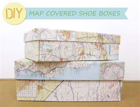 Shoebox Crafts : DIY Map Covered Box Map Crafts, Diy And Crafts, Arts And Crafts, Diys, Map ...