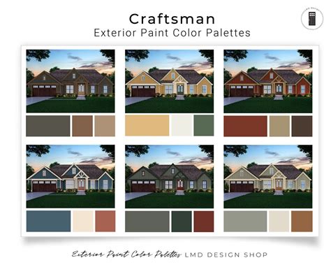 Craftsman exterior paint color palettes exterior house paint etsy – Artofit