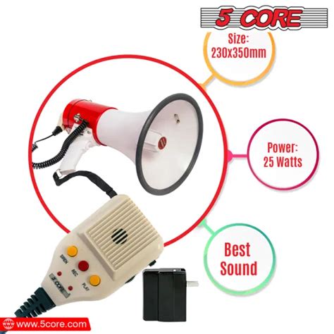 Dropship 5 CORE Megaphone Bull Horn 50W Loud Siren Noise Maker ...