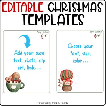 26 EDITABLE templates for Christmas Google Slides™ by Pick'n Teach