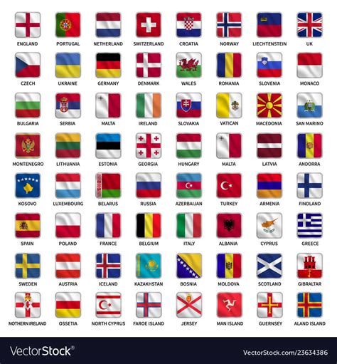 All flags europe countries with waving square shape concept. Download a Free Preview or High ...