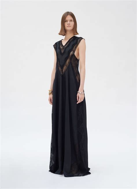 CÉLINE RTW 2018 Long lace dress in viscose twill | Lace dress long, Dresses, Best black outfits