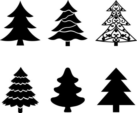 Christmas Tree Silhouette Vector Art, Icons, and Graphics for Free Download