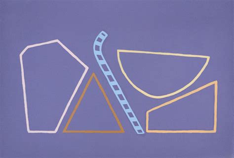 Amanda Andersen - "Wireframe Blue Cone" abstract painting on paper, blue, dark yellow, orange ...
