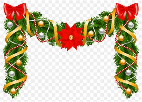 Christmas Garland Wreath Poinsettia Clip Art, PNG, 6043x4362px, Christmas, Christmas Decoration ...