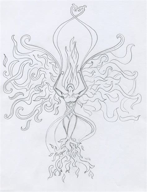 Phoenix lady tattoo sketch by Cwylldren on DeviantArt