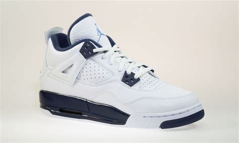 Shop for Air Jordan 4(IV) Retro BG (Boys' GS) White Legend Blue Midnight Navy Basketball Shoes ...