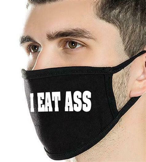 I Eat Ass Face Mask, Funny Masks, Gag Gifts, Two Layers, Washable Mask, Travel Mask, Dust Mask ...