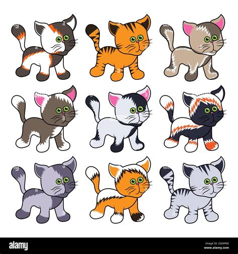 Domesticated furry kitten Stock Vector Images - Alamy