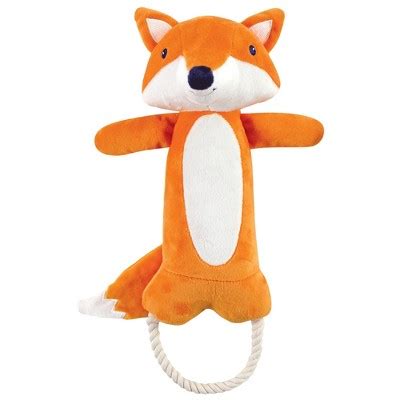 Luvable Friends Pet Squeaky Plush Dog Toy With Rope, Fox, One Size : Target