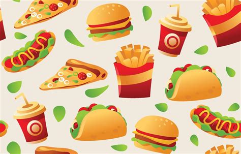 Junk Food Seamless Background 7695985 Vector Art at Vecteezy