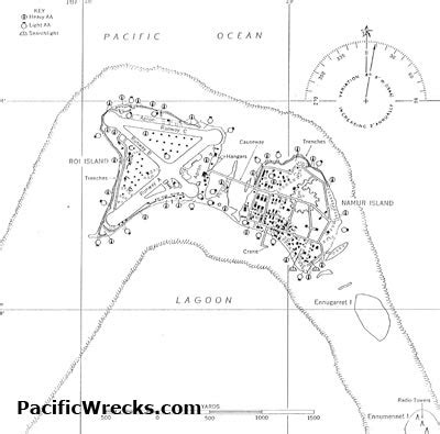 Pacific Wrecks - Map of Roi Airfield on Roi-Namur Island on the ...