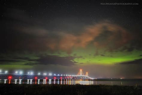 Mackinac Bridge at night | Mackinac bridge, Northern lights, Mackinaw city