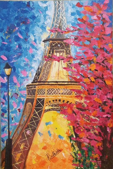 Eiffel In spring Painting en 2020 | Arte en lienzo, Pintura de torre eiffel, Pintura oleo abstracto