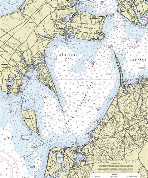 Little Peconic Bay New York Nautical Chart Digital Art by Sea Koast - Fine Art America