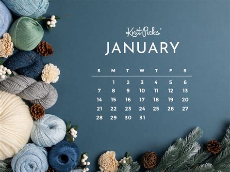 Free Downloadable January 2024 Calendar - The Knit Picks Staff Knitting ...